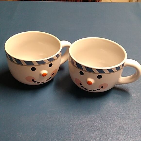 Melting Snowman Mug's Chocolate mugs Cottagecore Grandmacore Kitsch - Picture 1 of 6